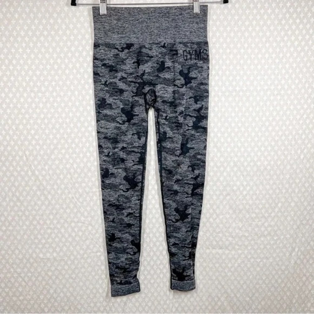 Gymshark Black Camo Print High Rise Seamless Leggings